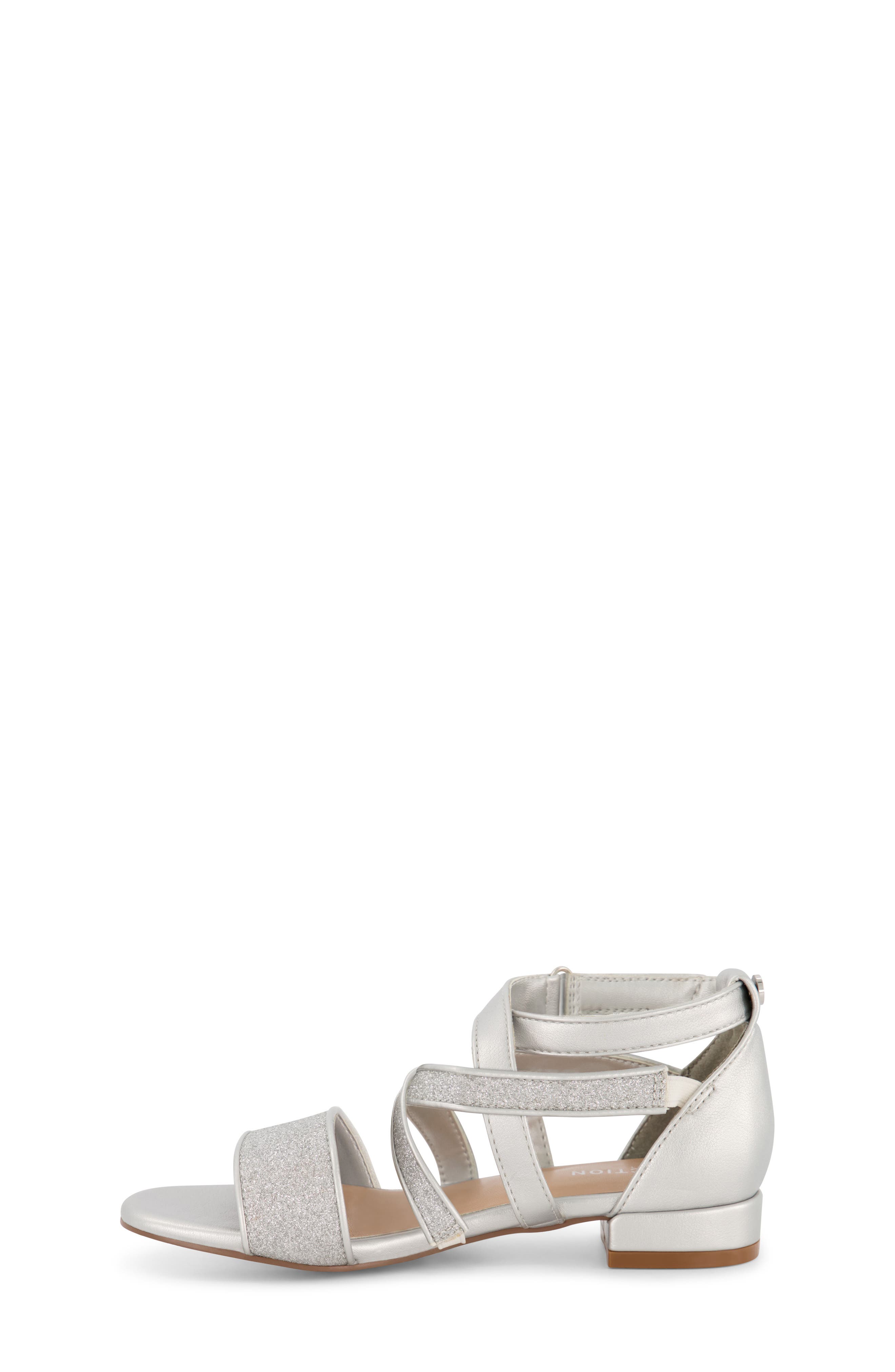 Kids' Bella Zella Ankle Strap Sandal, Alternate, color, SILVER