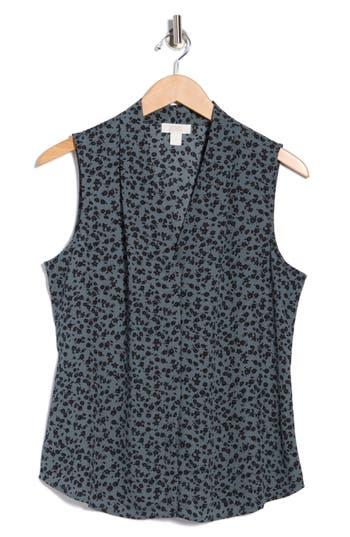 Nordstrom Rack V-neck Sleeveless Woven Shell Top In Multi