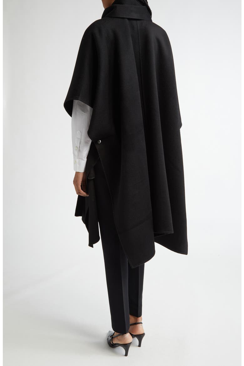 Double Face Wool Scarf Coat, Alternate, color, BLACK