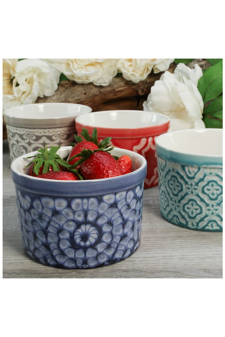 Set of 4 Stoneware Dominique Tall Soufflé Dishes, Alternate, color, MULTI
