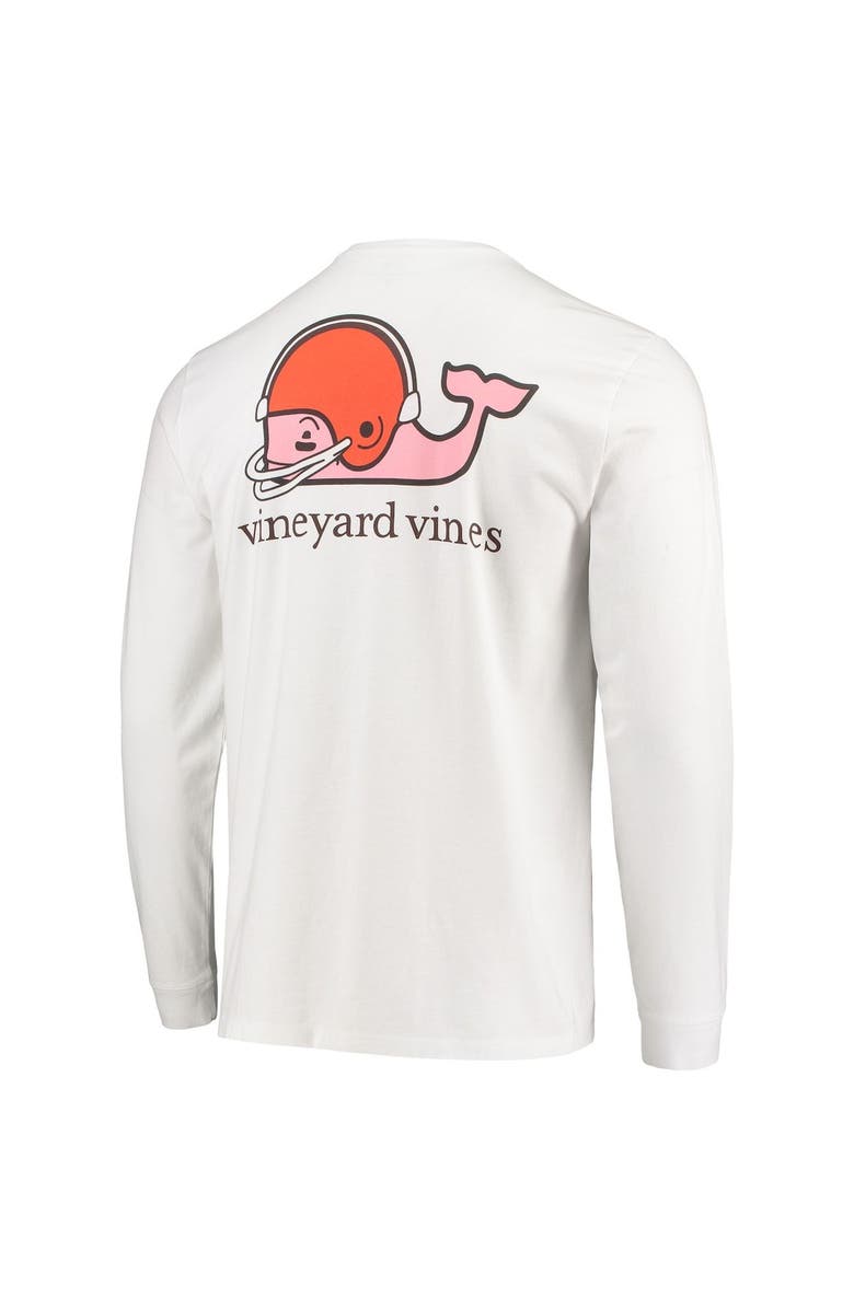 vineyard vines Men's Vineyard Vines White Cleveland Browns Whale Helmet Long Sleeve T-Shirt, Alternate, color, 