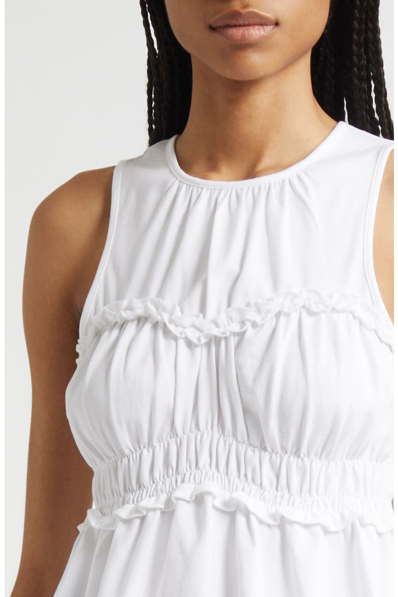 Pania Smocked Ruffle Sleeveless Top, Alternate, color, WHITE