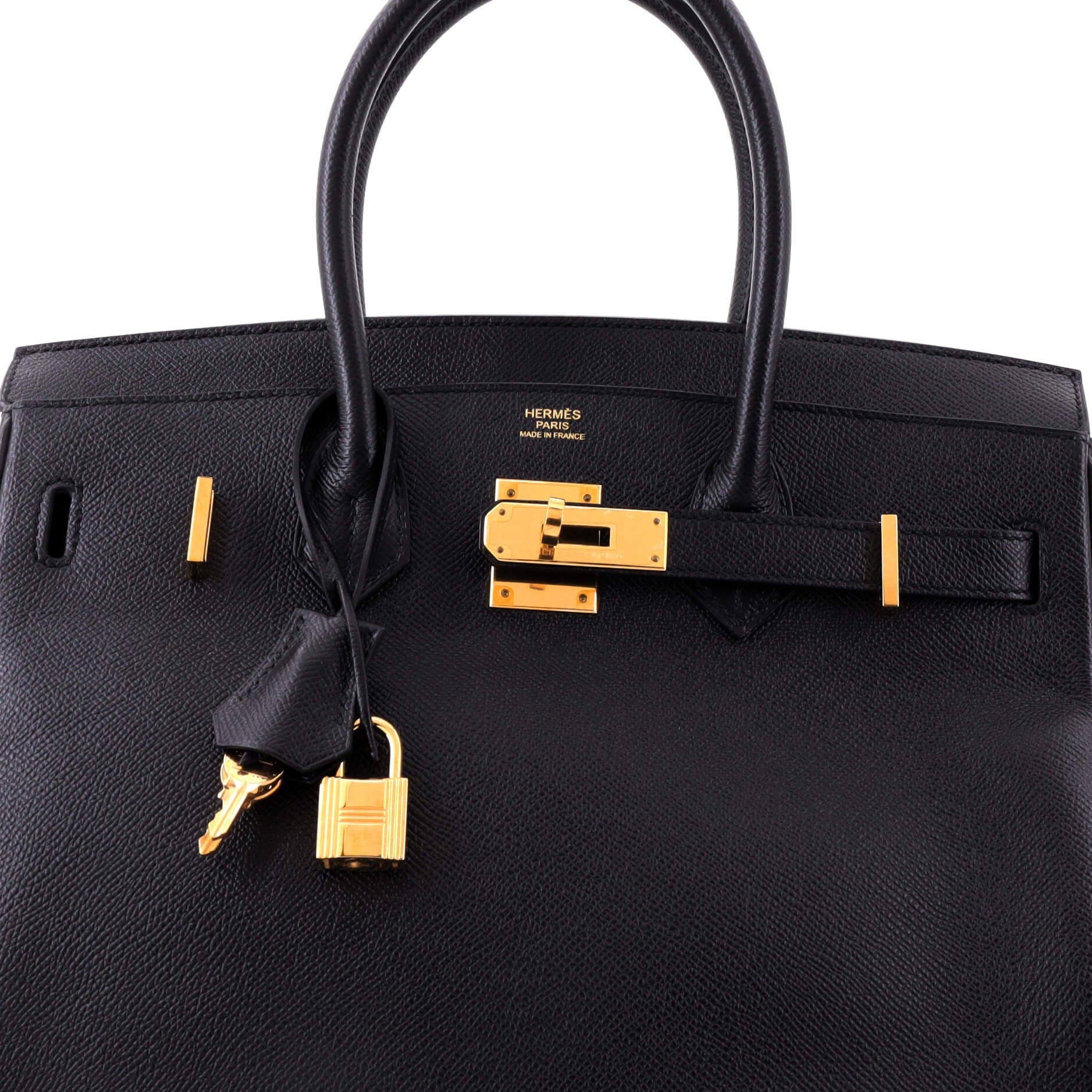 Birkin Handbag Black Epsom with Gold Hardware 30, Alternate, color, Black