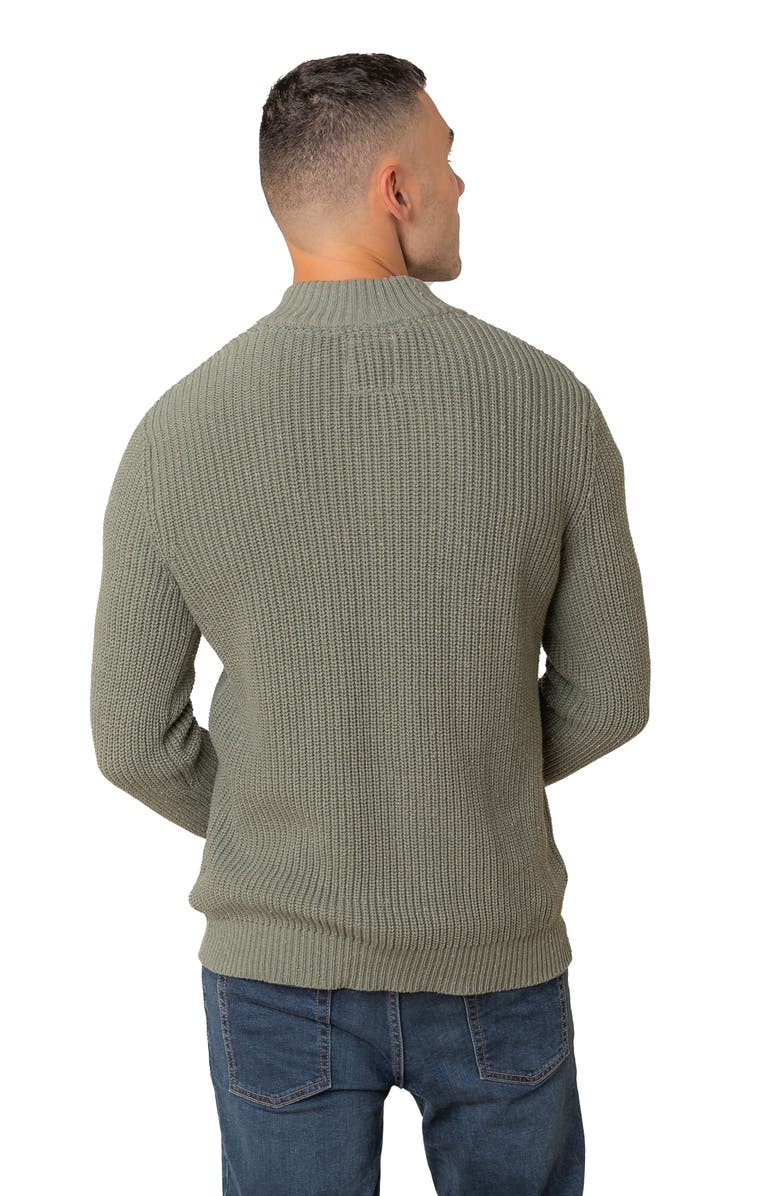 Hope & Henry Organic Mock Neck Cardigan Stitch Sweater, Alternate, color, Sage Fleck