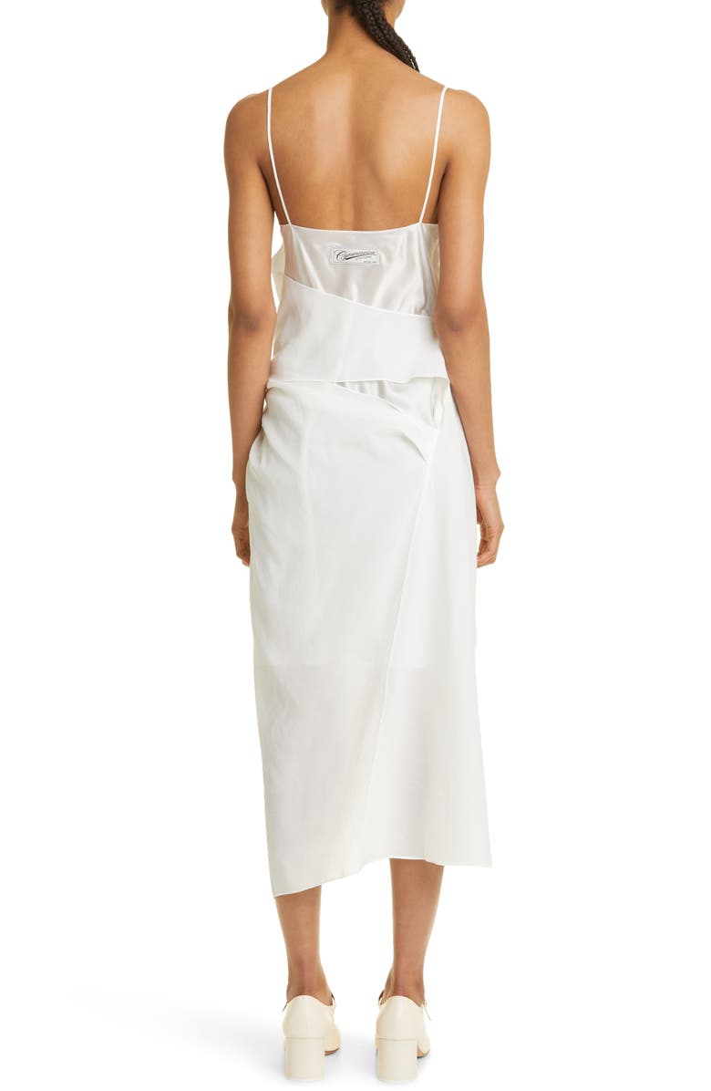 Commission Kate Asymmetric Draped Cupro & Cotton Midi Dress, Alternate, color,