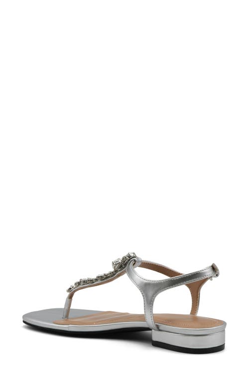 Adrienne Vittadini Pian Rhinestone Sandal In Chrome Met