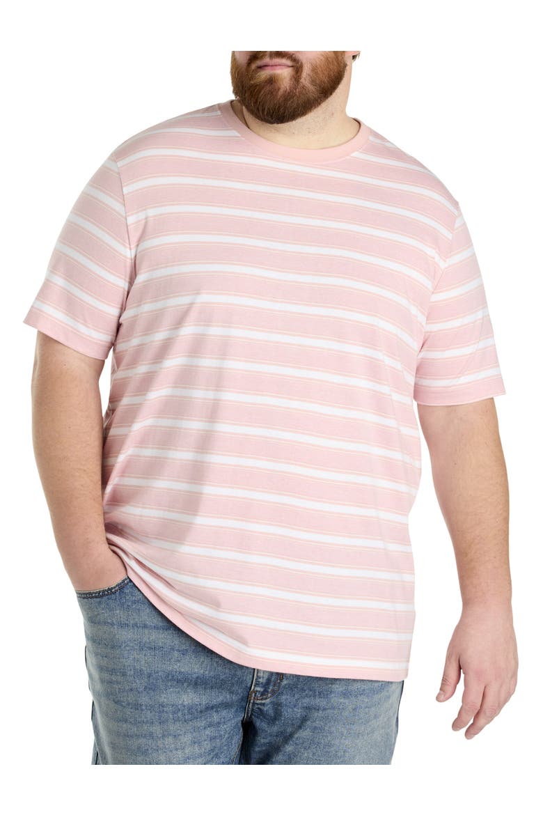 Big & Tall Moisture-Wicking Striped T-Shirt, Main, color, SILVER PINK