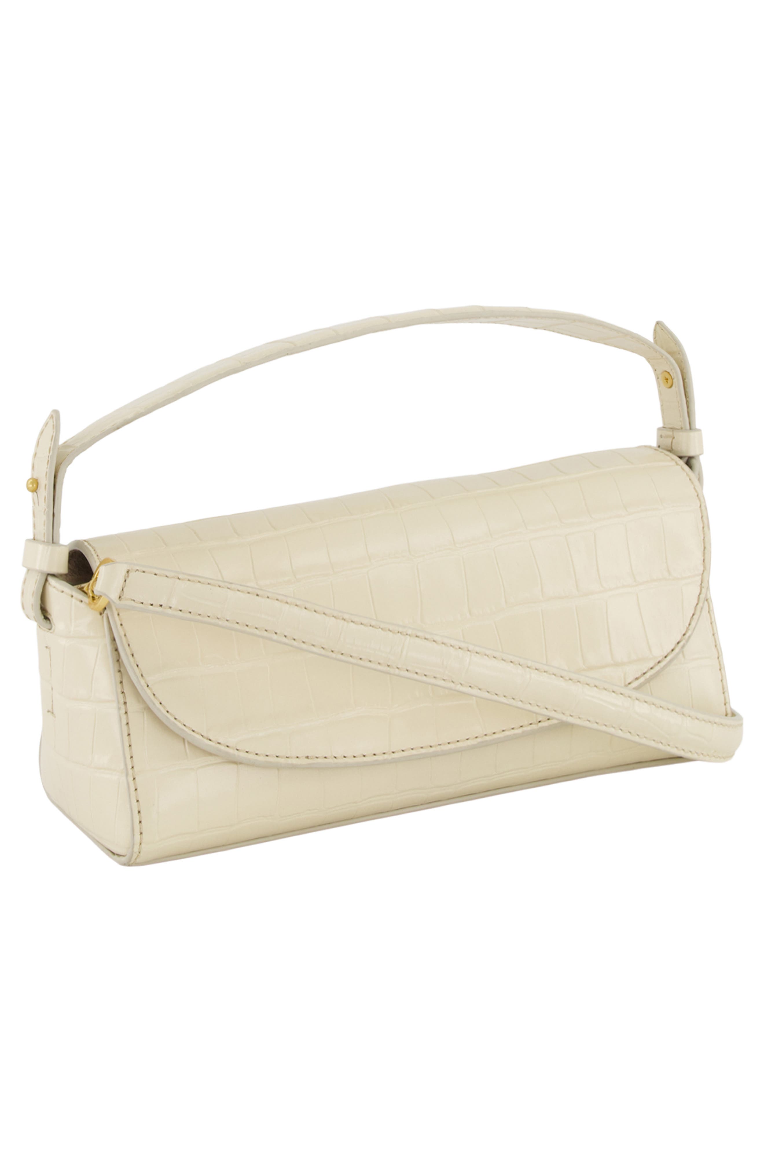 Vince Mini Sabrina Croc Embossed Leather Top Handle Ba, Alternate, color, Moonlight