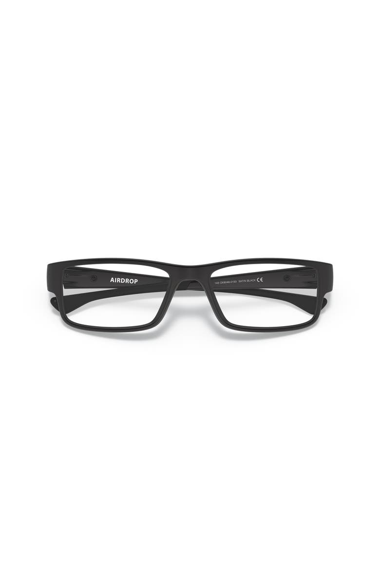 Oakley 55mm Rectangle optical glasses, Alternate, color, Black