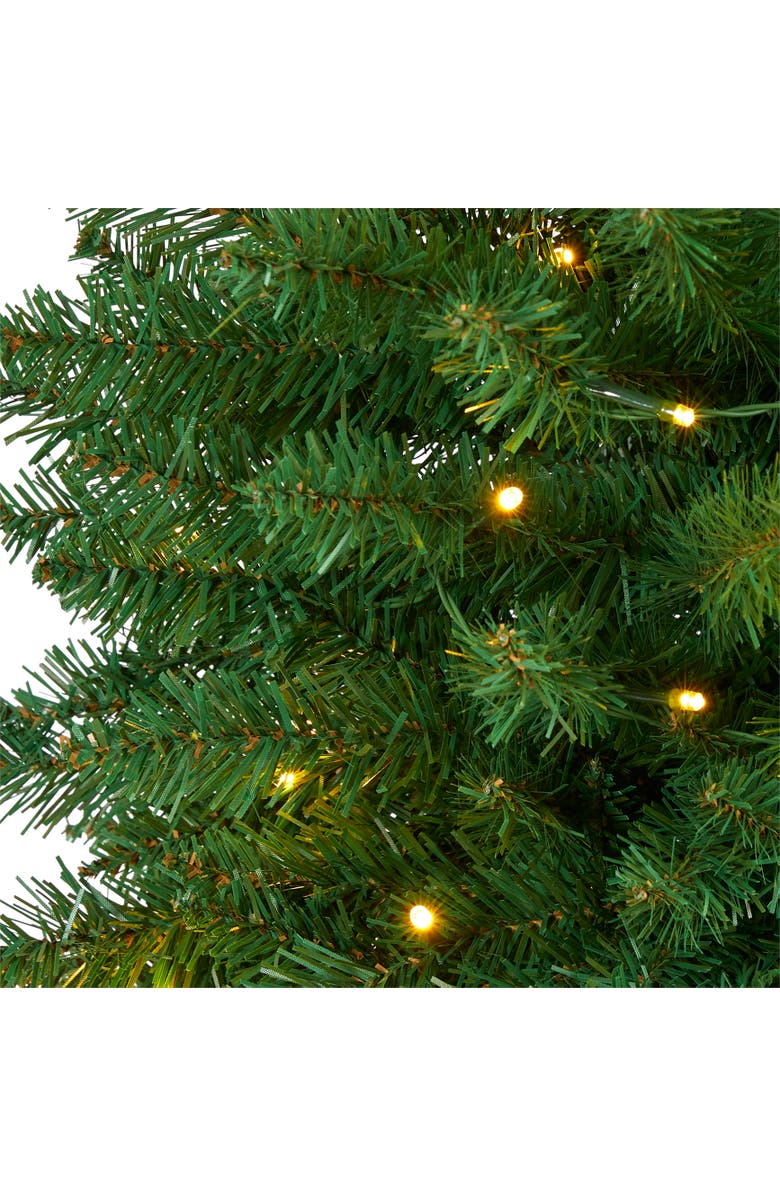 NEARLY NATURAL 3-ft Slim Green Mountain Pine Artificial Christmas Tree with 50 Clear LED Lights, Alternate, color, Green