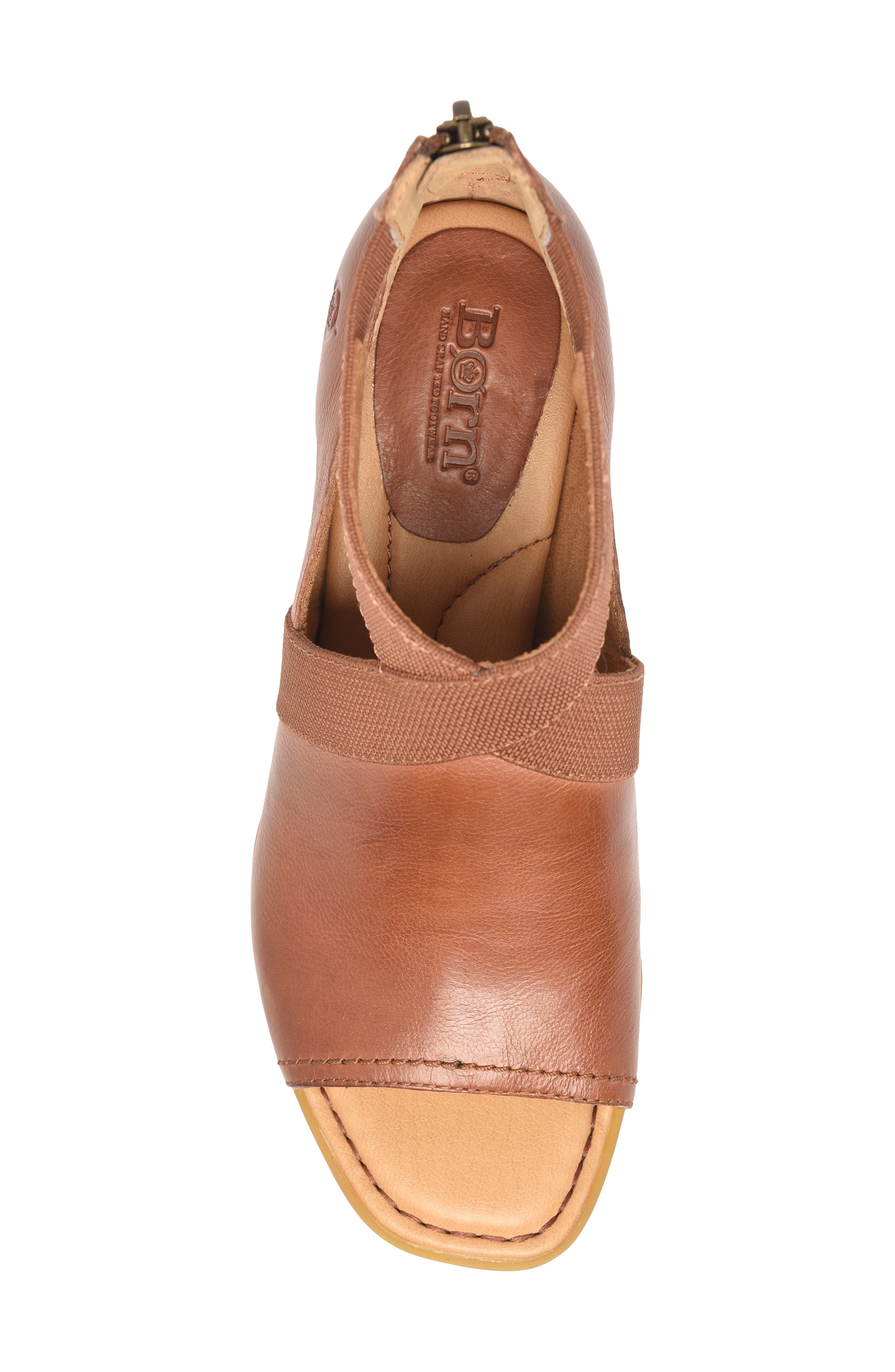 Searing Stacked Heel Sandal, Alternate, color, BROWN LEATHER