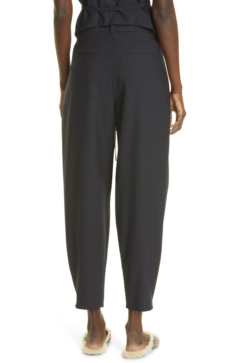Brunello Cucinelli Pleated Taper Wool Blend Ankle Pants, Alternate, color, 