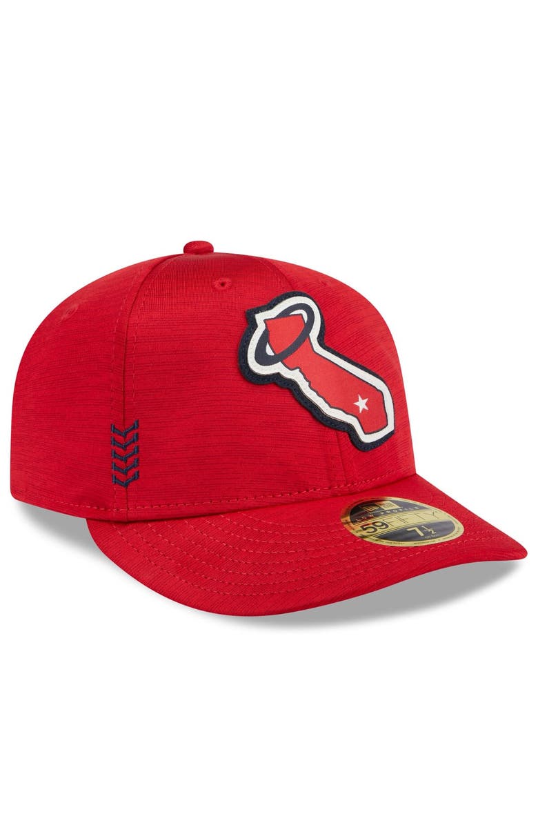 New Era Men's New Era Red Los Angeles Angels 2024 Clubhouse Low Profile 59FIFTY Fitted Hat, Alternate, color, Red
