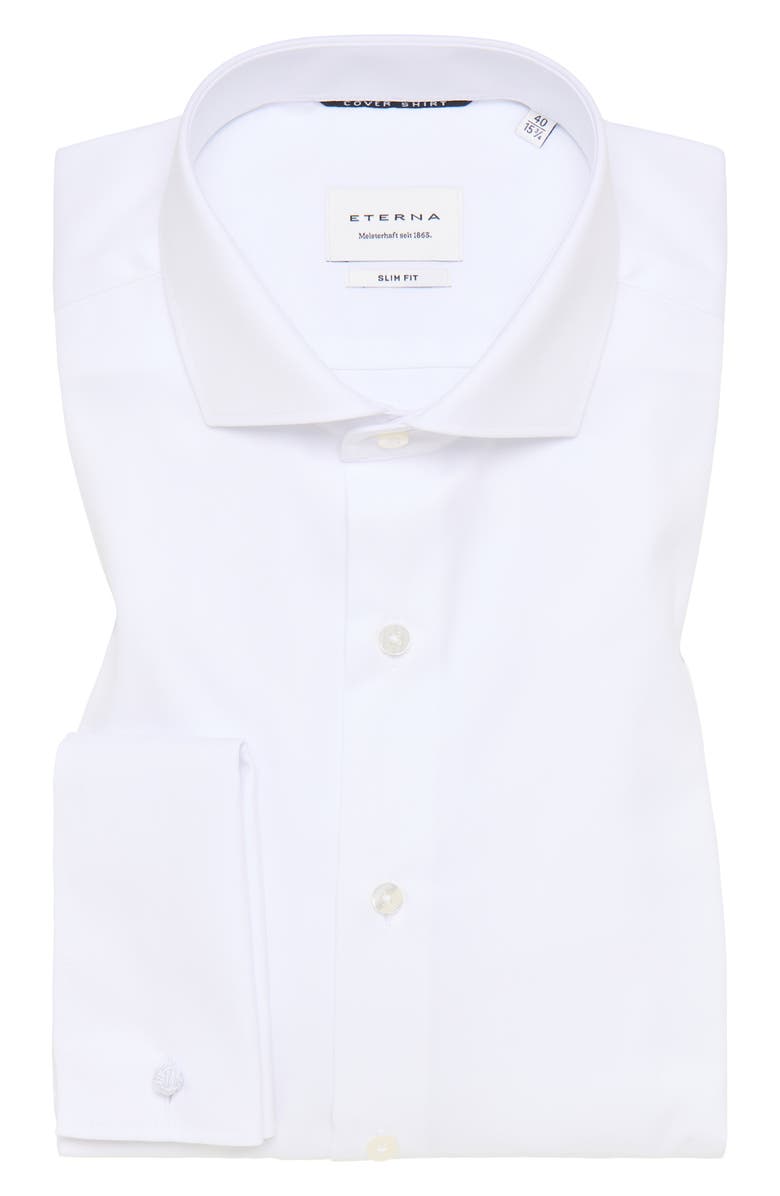 Eterna Cover Slim Fit Non-Iron French Cuff Cotton Dress Shirt, Alternate, color, White
