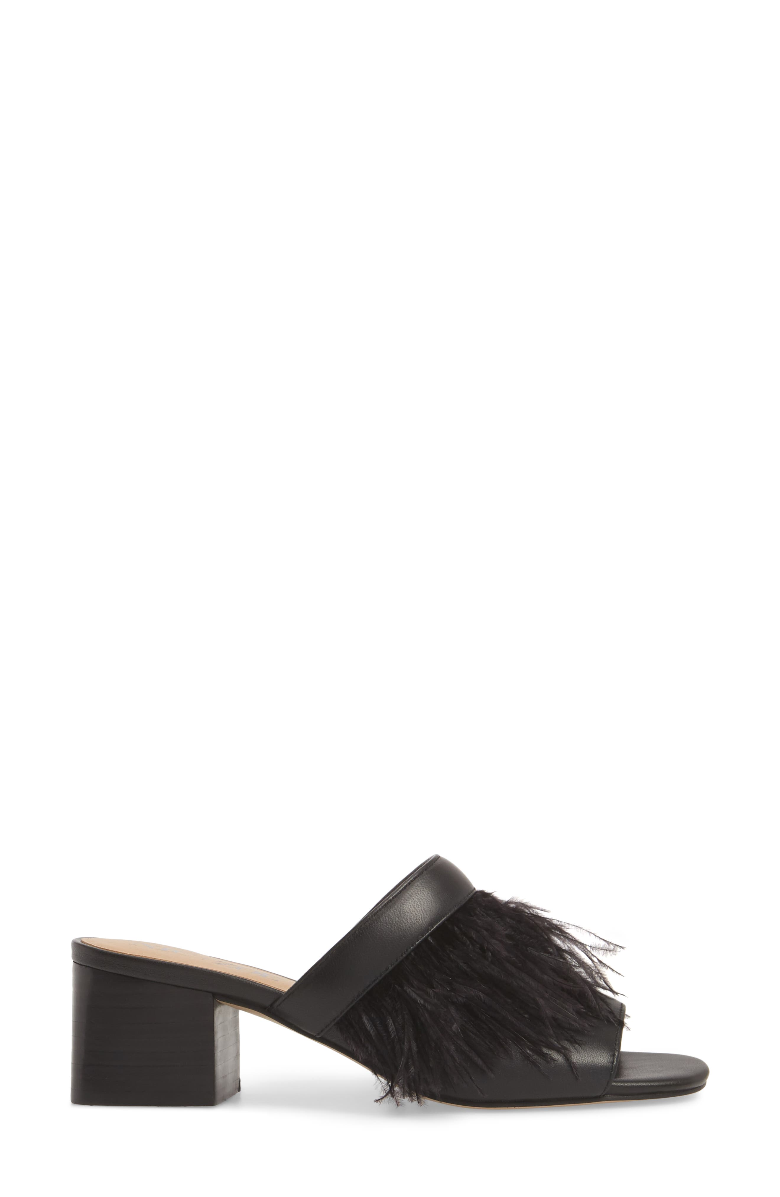 NIC + ZOE Feather Mule, Alternate, color, BLACK LEATHER