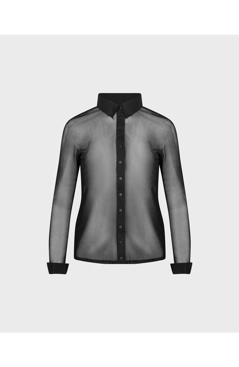 Anne Fontaine Avril Designer Dress Shirt, Main, color, Black