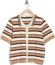 Adrianna Papell Stripe Polo Sweater