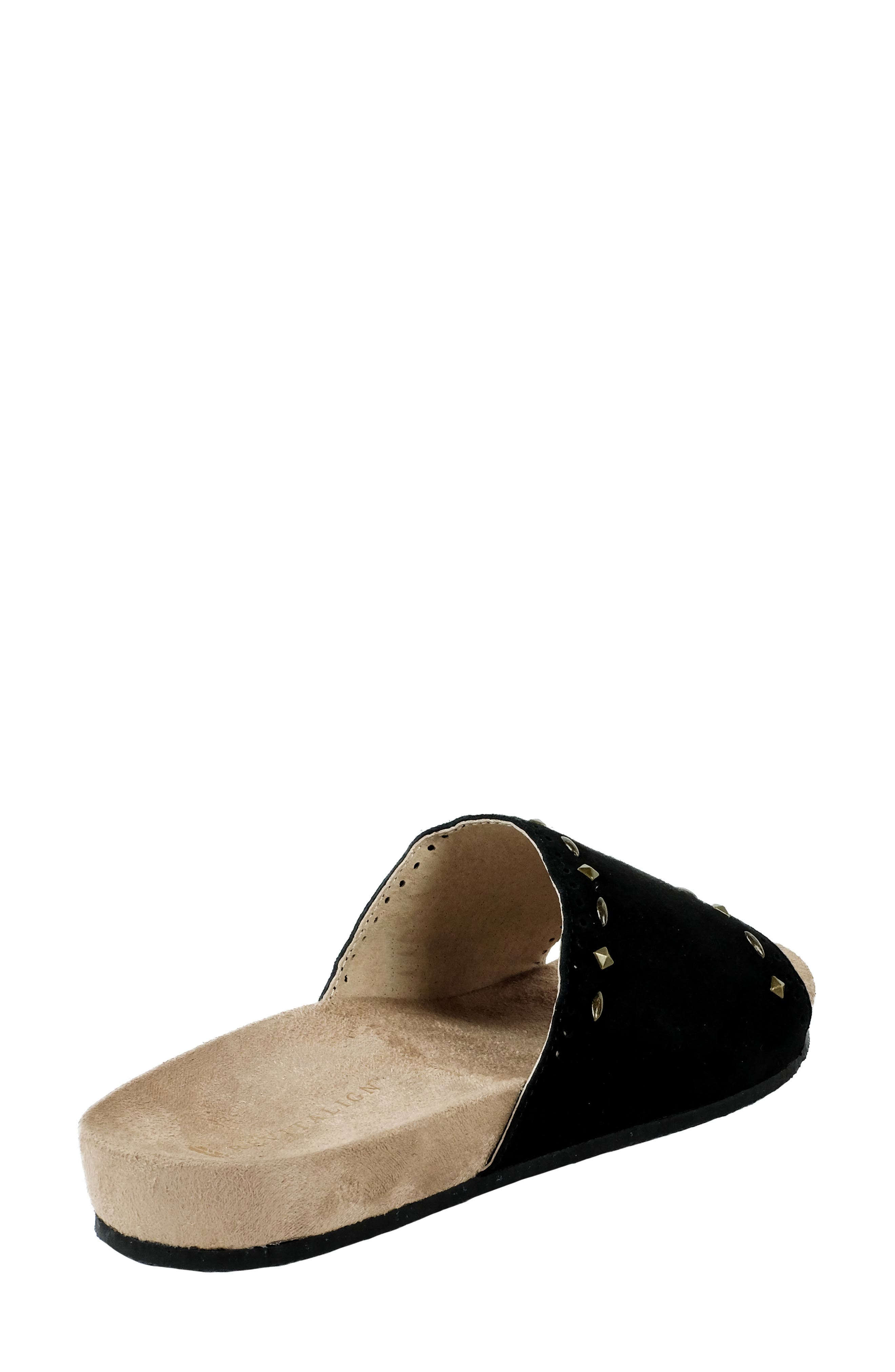 Sofia Stud Orthotic Slide Sandal, Alternate, color, BLACK
