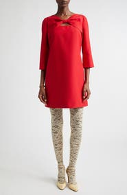 Valentino Bow Solid Crepe Couture Minidress