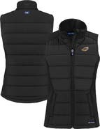 Cutter & Buck Women's Cutter & Buck Black Akron RubberDucks Evoke Hybrid PrimaLoft Eco Softshell Recycled Full-Zip Vest