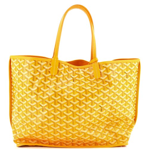 Pre-owned Goyard Goyard Anjou Reversible Tote Coated Canvas Pm In Yellow