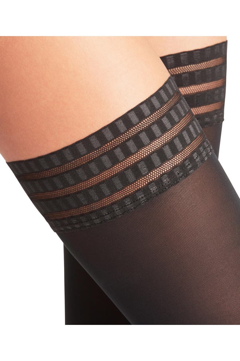 Pure Matt 50 Denier Semi Opaque Thigh Highs, Alternate, color, Black