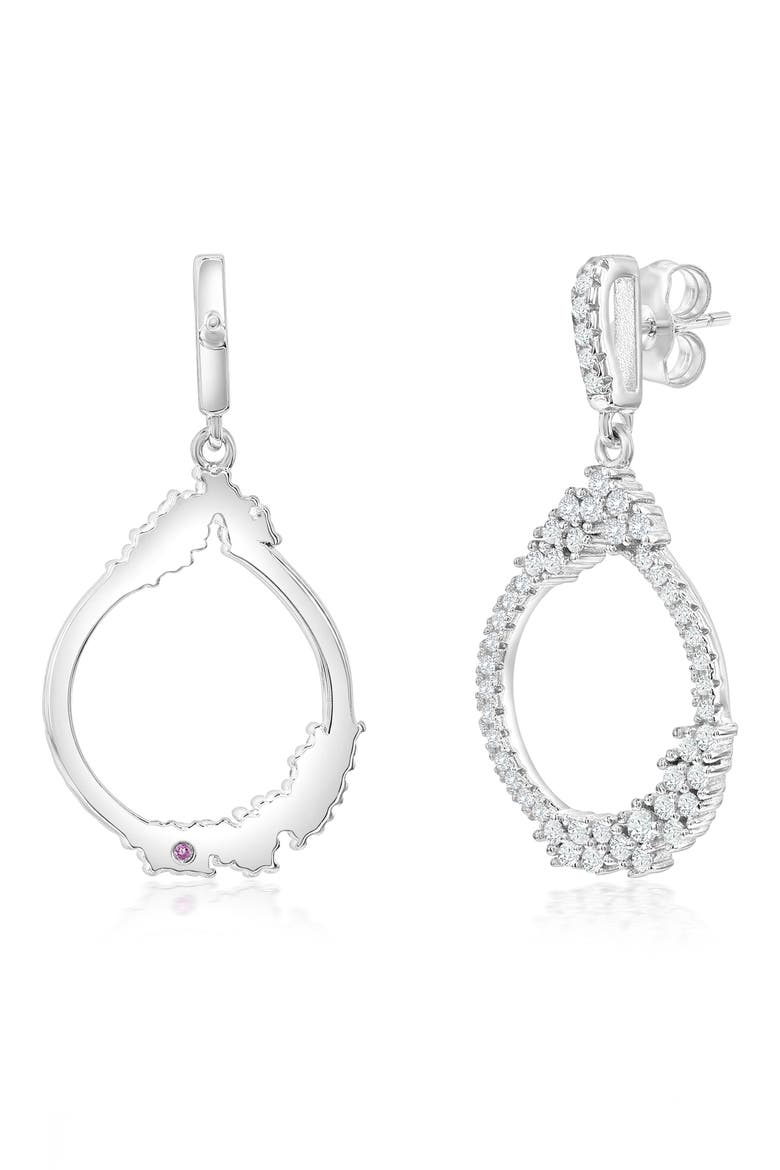 Cubic Zirconia Drop Earrings, Alternate, color, WHITE