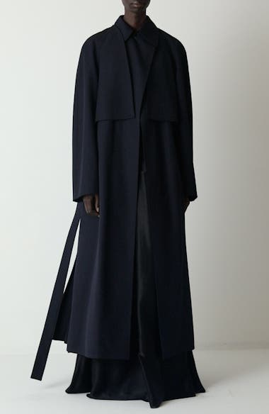 FFORME Lennox Belted Pleated Trench Coat with Detachable