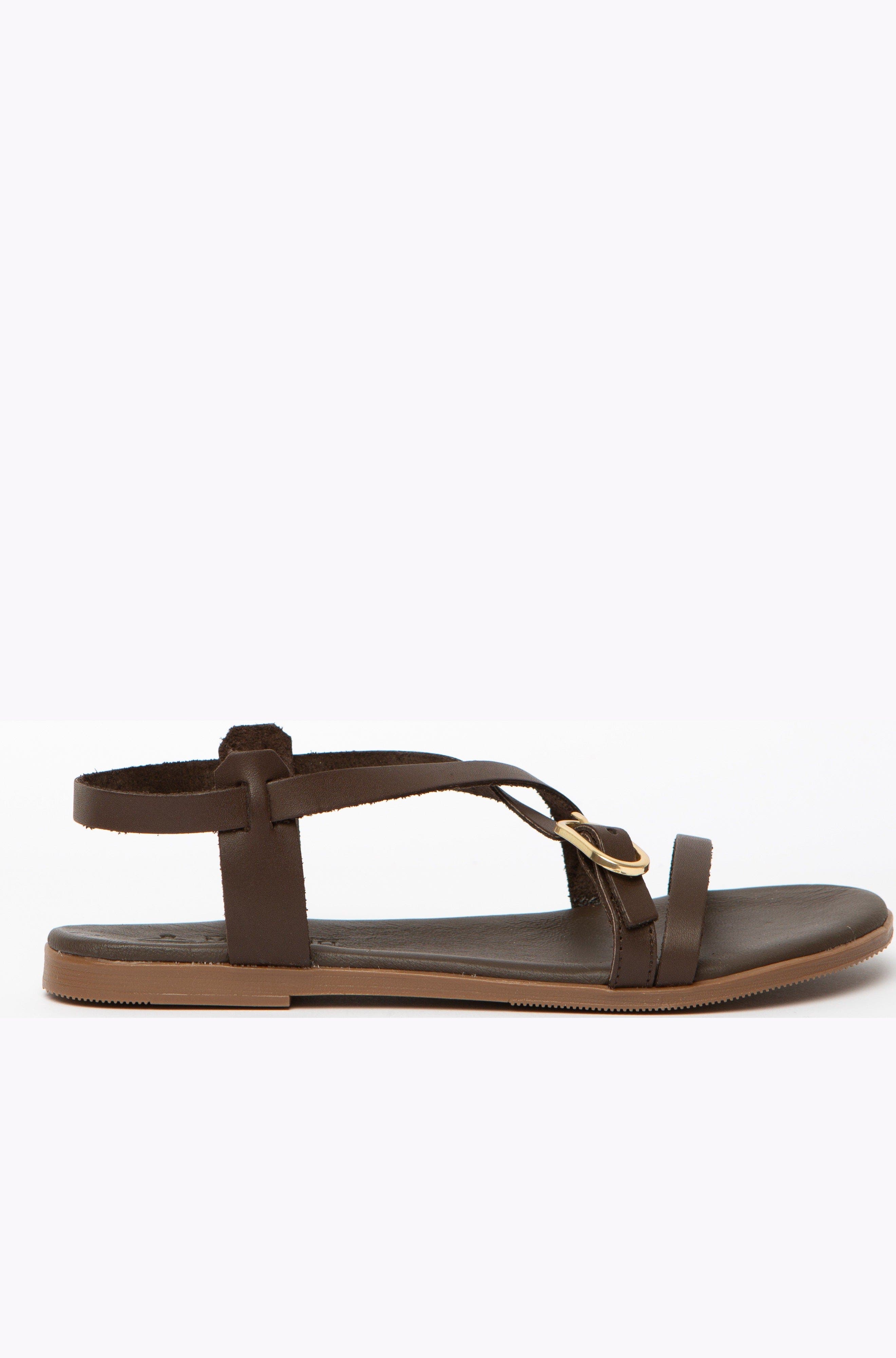 Menina Step Vera Flat Sandal, Main, color, Chocolate
