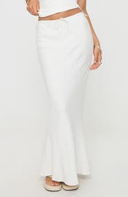 Princess Polly Mercer Low Rise Linen Blend Midi Skirt