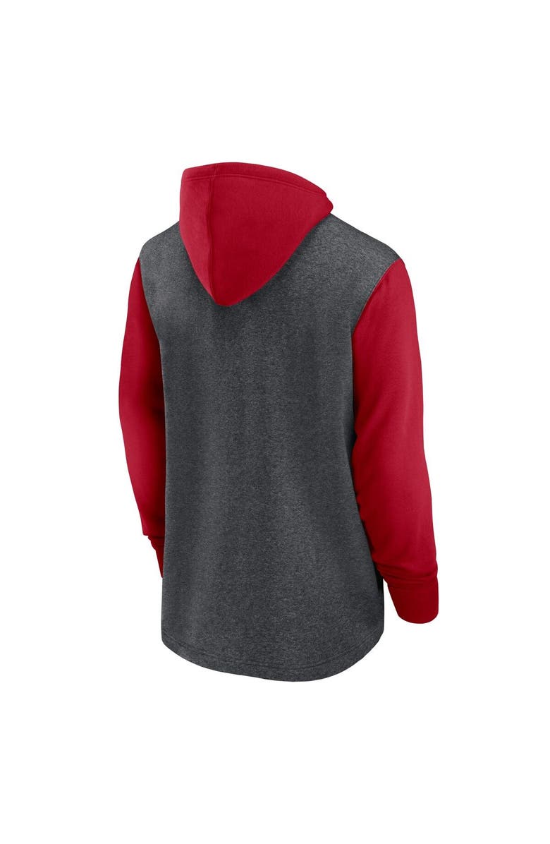 Nike Men's Nike Heathered Charcoal/Red Tampa Bay Buccaneers Surrey Legacy Pullover Hoodie, Alternate, color, Heather Charcoal