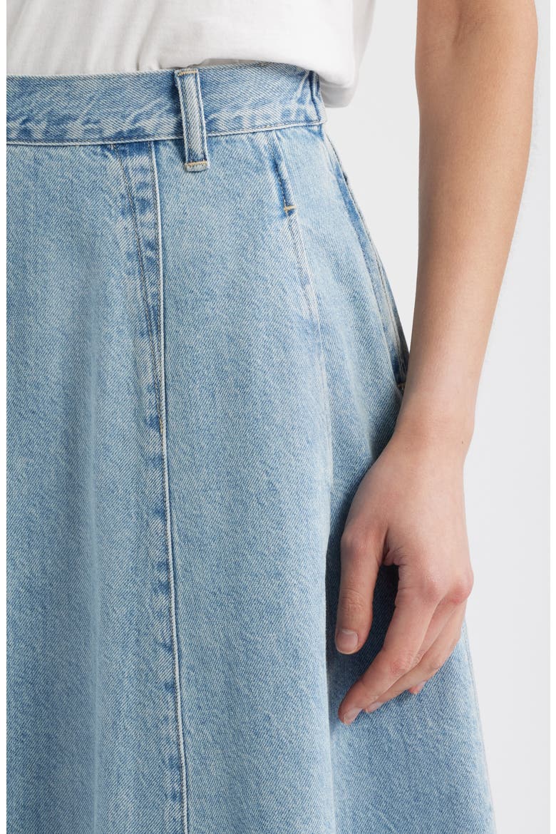 Denim Midi Skirt, Alternate, color, EDMONSON WASH