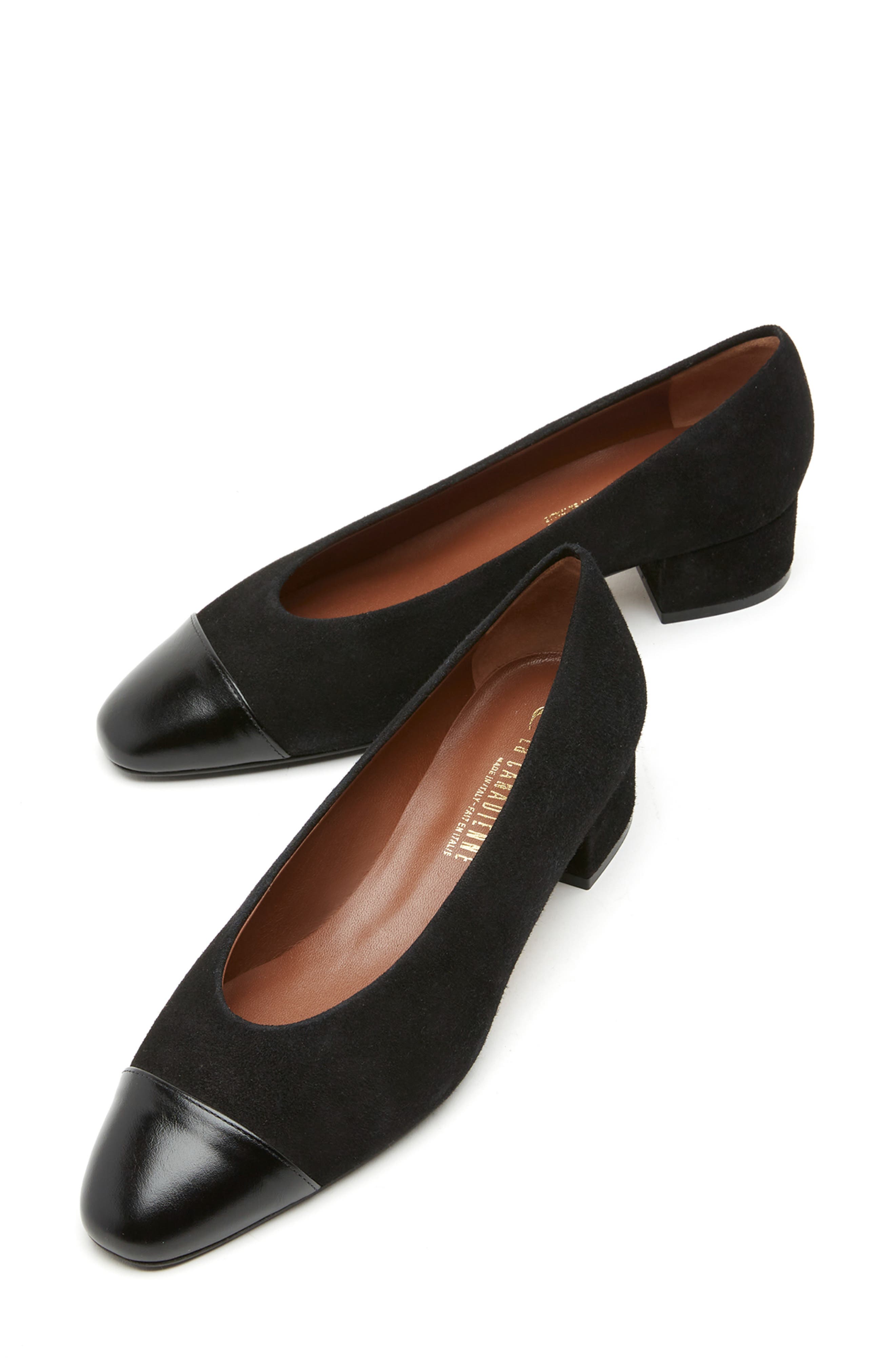 Benjie Leather Pump, Alternate, color, BLACK SUEDE