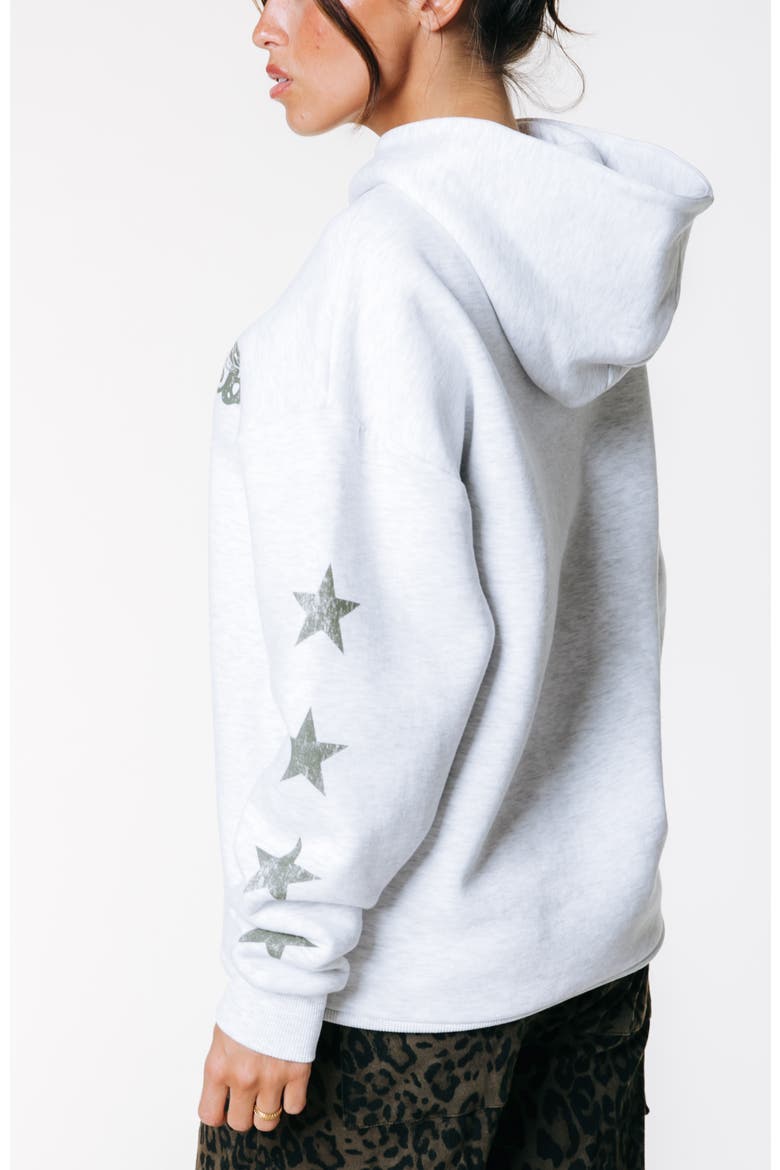 Star Logo Clean Hoodie, Alternate, color, Light grey melange