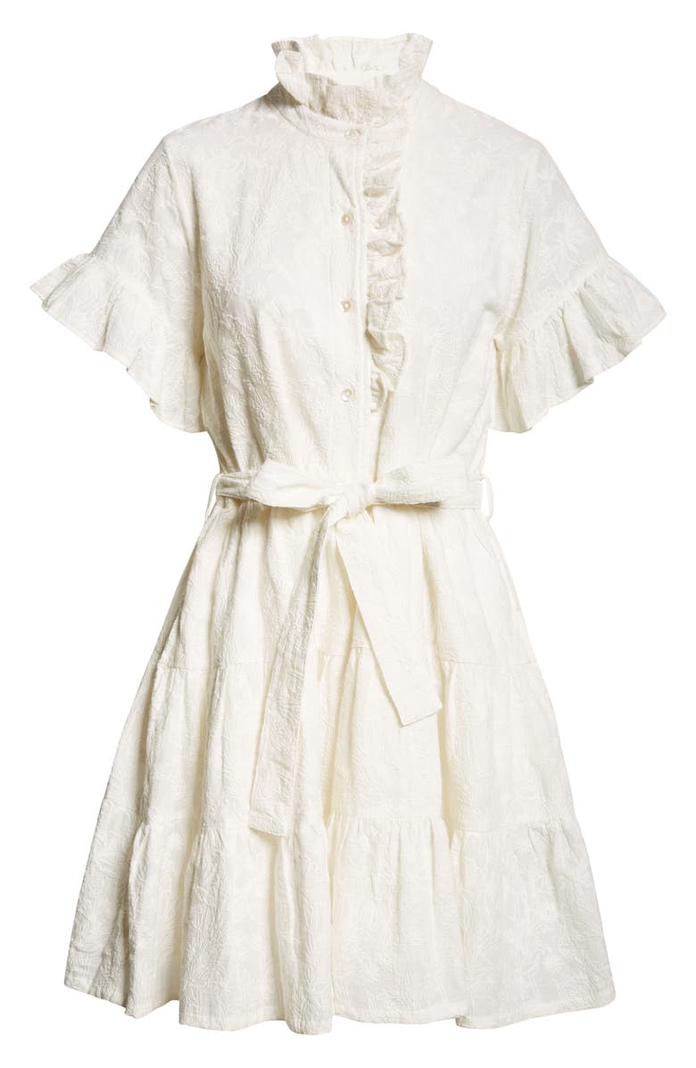 MILLE Violetta Ruffle Tie Waist Dress, Alternate, color, Garden Embroidery