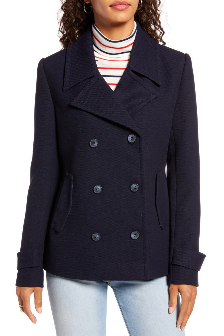 Double Breasted Peacoat, Alternate, color, NAVY NIGHT