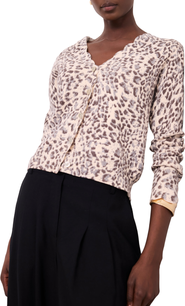 MINT VELVET Leopard Print Scallop Trim Cardigan