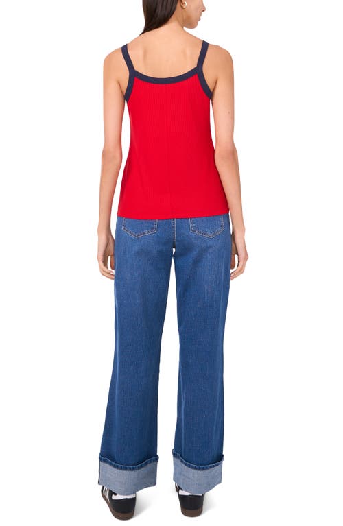 1.state Colorblock Jersey Tank In Goji Berry