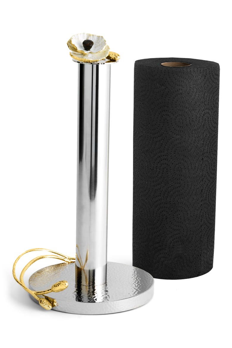 Anemone Paper Towel Holder, Alternate, color, WHITE/ SILVER/ GOLD
