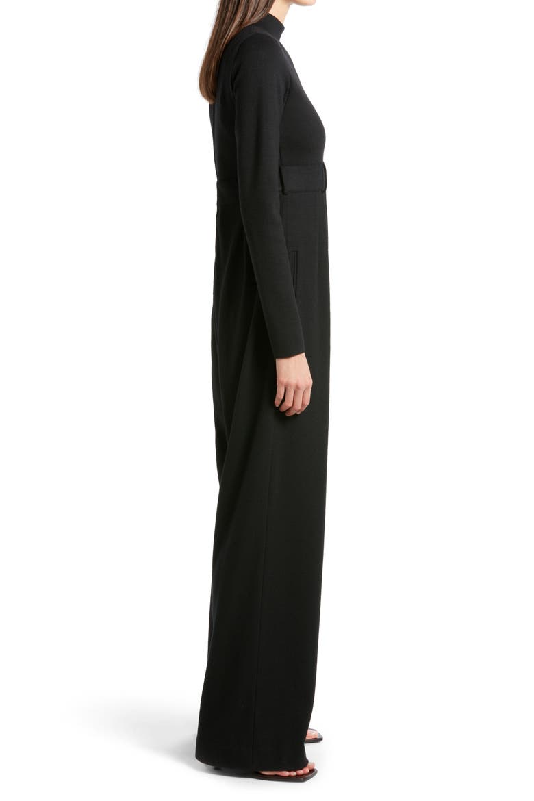 Celeste Long Sleeve Wool Jumpsuit, Alternate, color, BLACK / BLACK