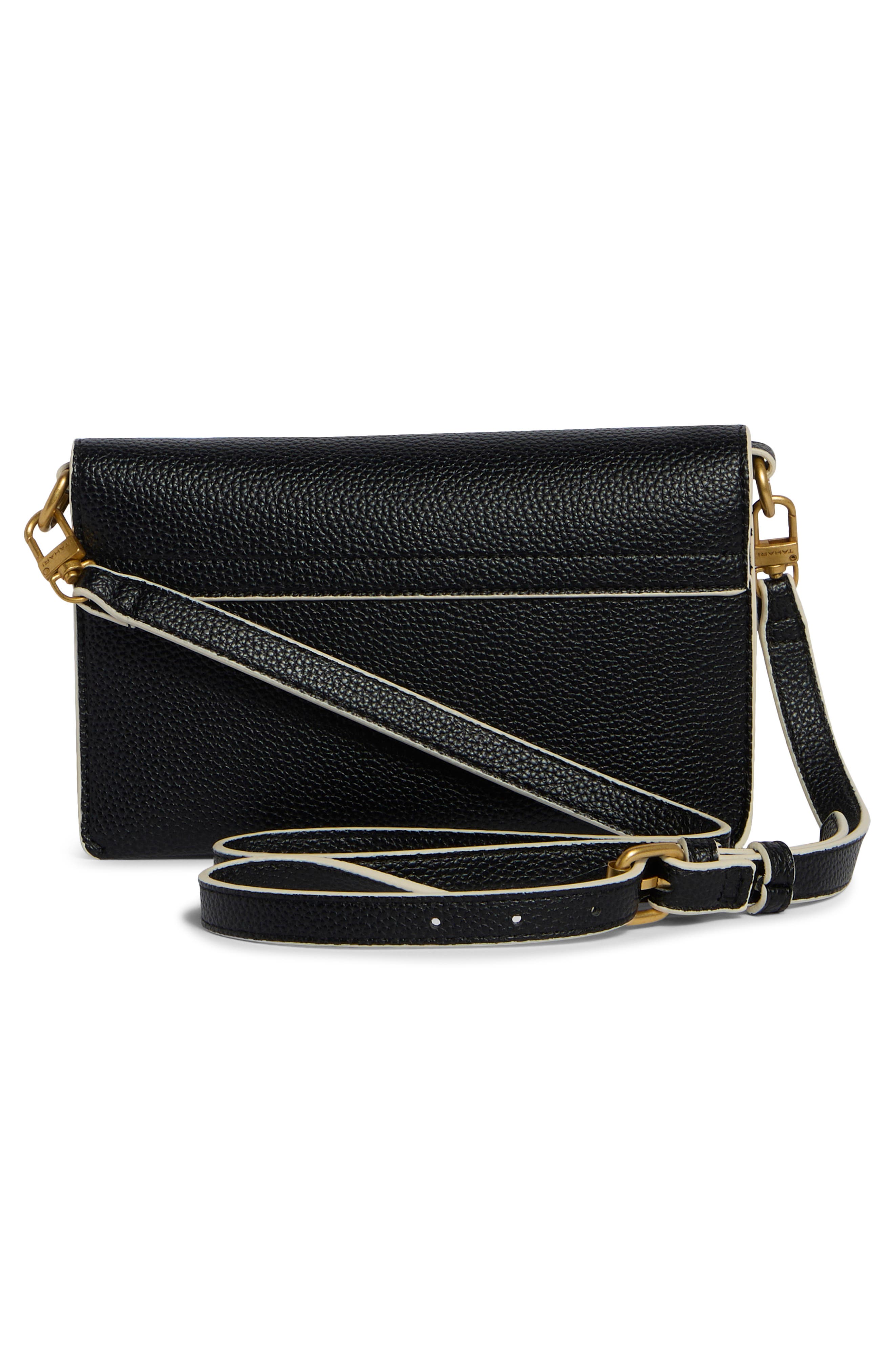 Colby Faux Leather Crossbody Bag, Alternate, color, BLACK
