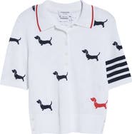 Thom Browne 4-Bar Hector Intarsia Pointelle Sweater