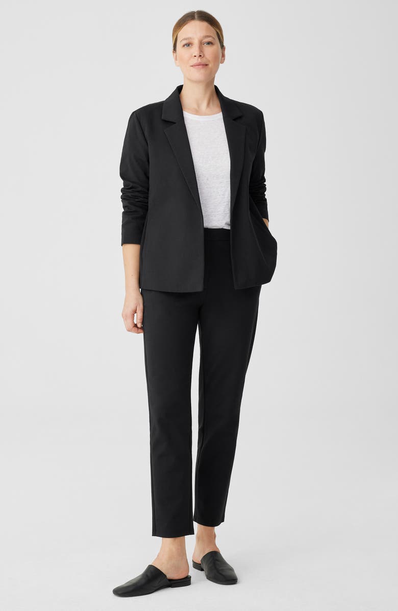 Eileen Fisher Organic Cotton Blend Blazer, Alternate, color, Black