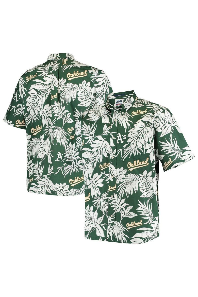 Men's Reyn Spooner Green Oakland Athletics Aloha Button-Down Shirt, Main, color, Green