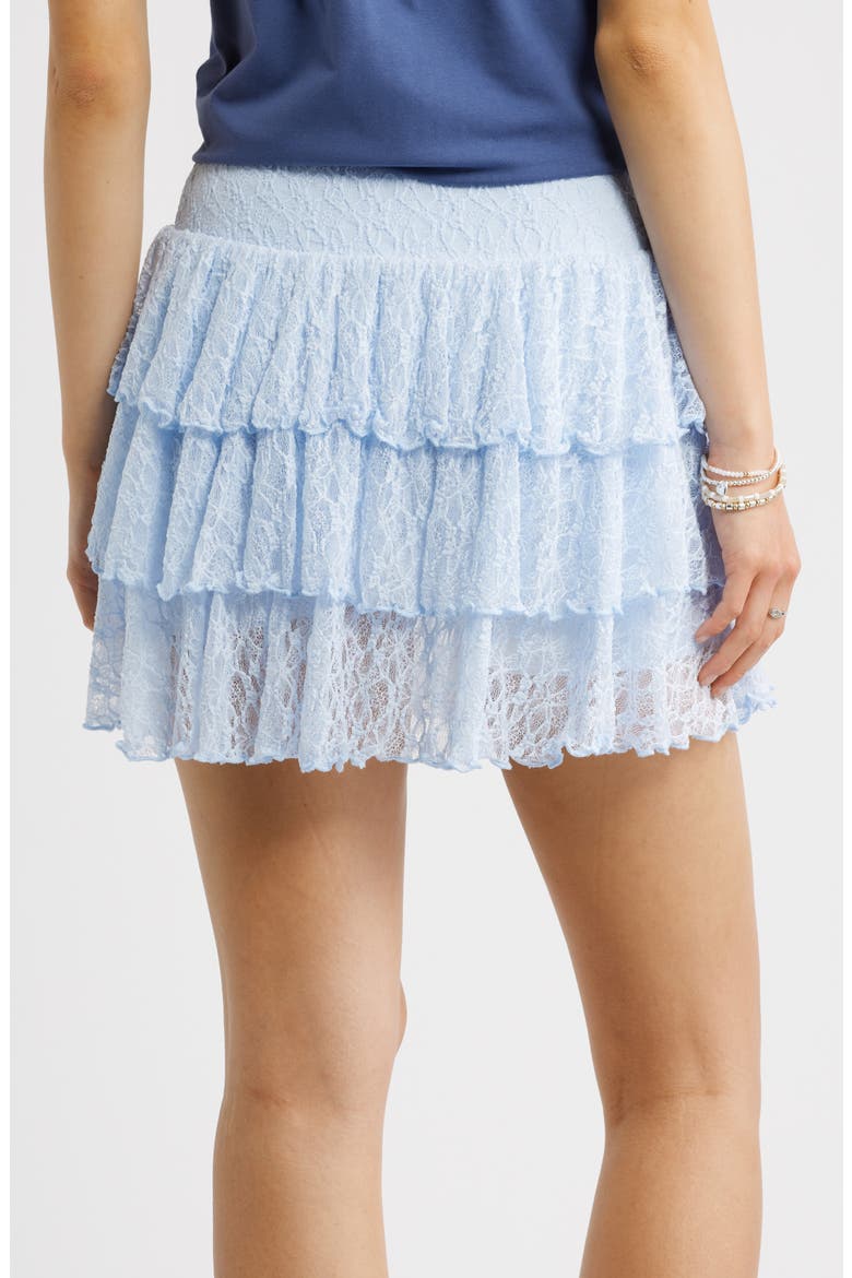 Lace Tiered Mini Skort, Alternate, color, BLUE BIRD