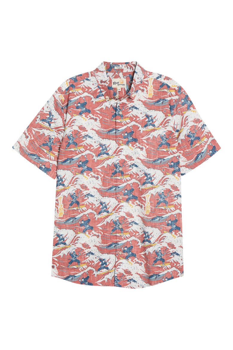Surf Ninjas Button-Down Shirt, Main, color, RED