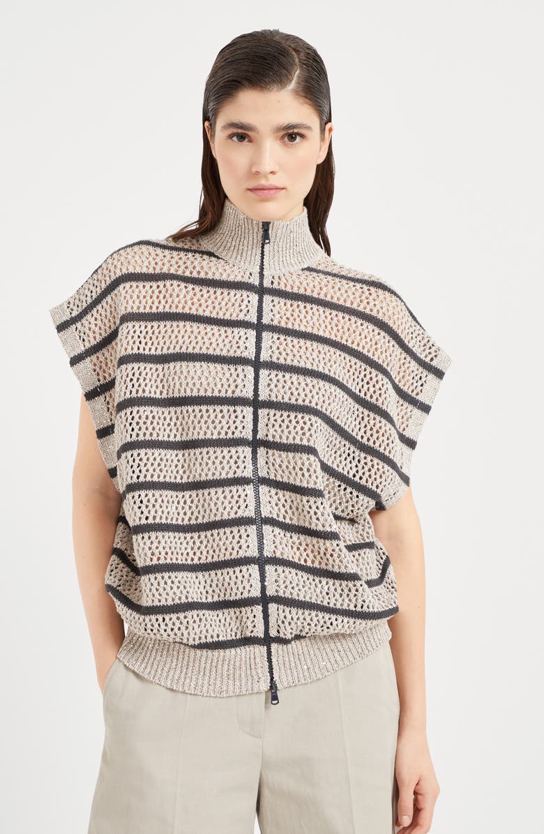 Brunello Cucinelli Dazzling Net cardigan, Alternate, color, 