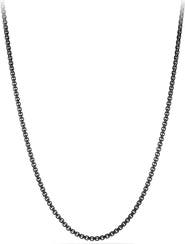 David Yurman Men's Box Chain Necklace in Darkened Stainless Steel, 4mm