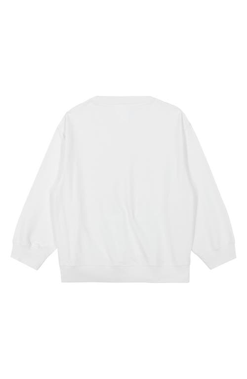 Roxy Kids' Oversize Sunny Salty Fleece Sweatshirt In White