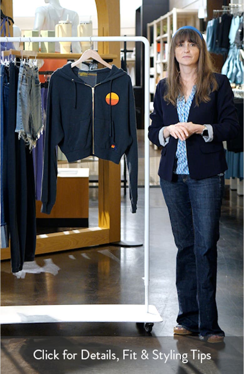 Sunset Patch Crop Zip Hoodie, sales video thumbnail